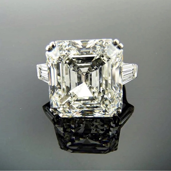 5.62ctExaggerated Hip Hop Bolt Bling Silver Pinky Ring Asscher Cut Men's